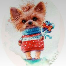 Схема вышивки «Собачка»