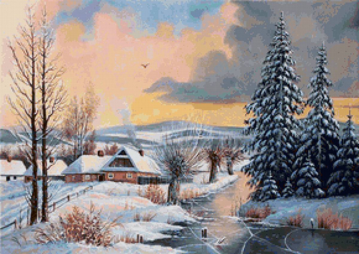 №1850457 - деревня, природа, пейзаж зима, снег - предпросмотр