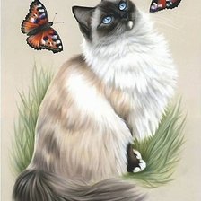 Схема вышивки «кошка»