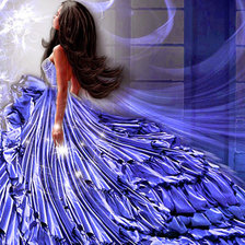 Схема вышивки «Девушка в бальном платье»