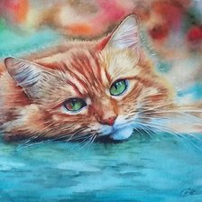 Схема вышивки «Акварель Киса 4»