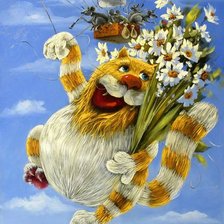 Схема вышивки «кот летун»