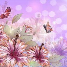 Схема вышивки «цветы и бабочки»