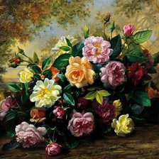 Схема вышивки «Букет роз»