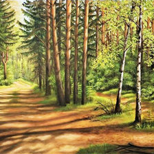 Схема вышивки «Лес»