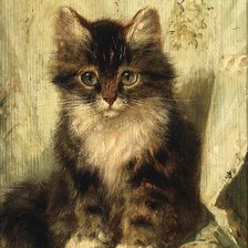 Схема вышивки «Грустный котёнок»