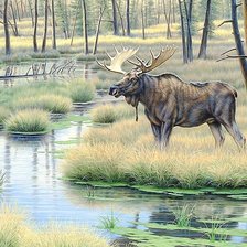 Схема вышивки «лось»