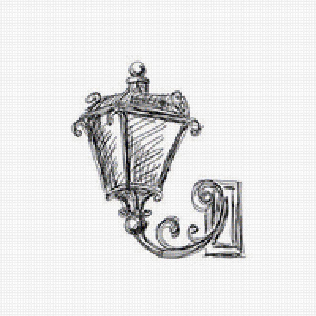 фонарь - фонарь, монохром - предпросмотр