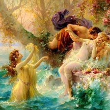 Схема вышивки «Фавн и Нимфы»