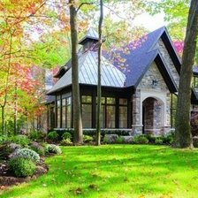 Схема вышивки «Домик в лесу»