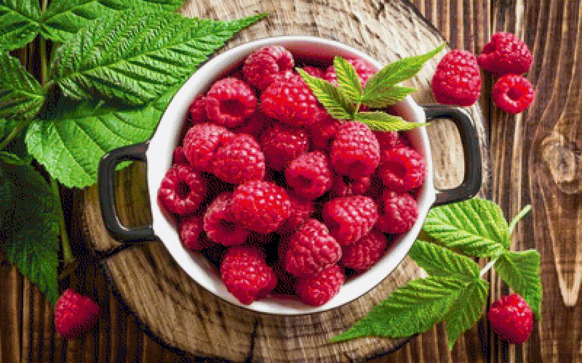 Малина - ягоды, малина, листик, лето - предпросмотр