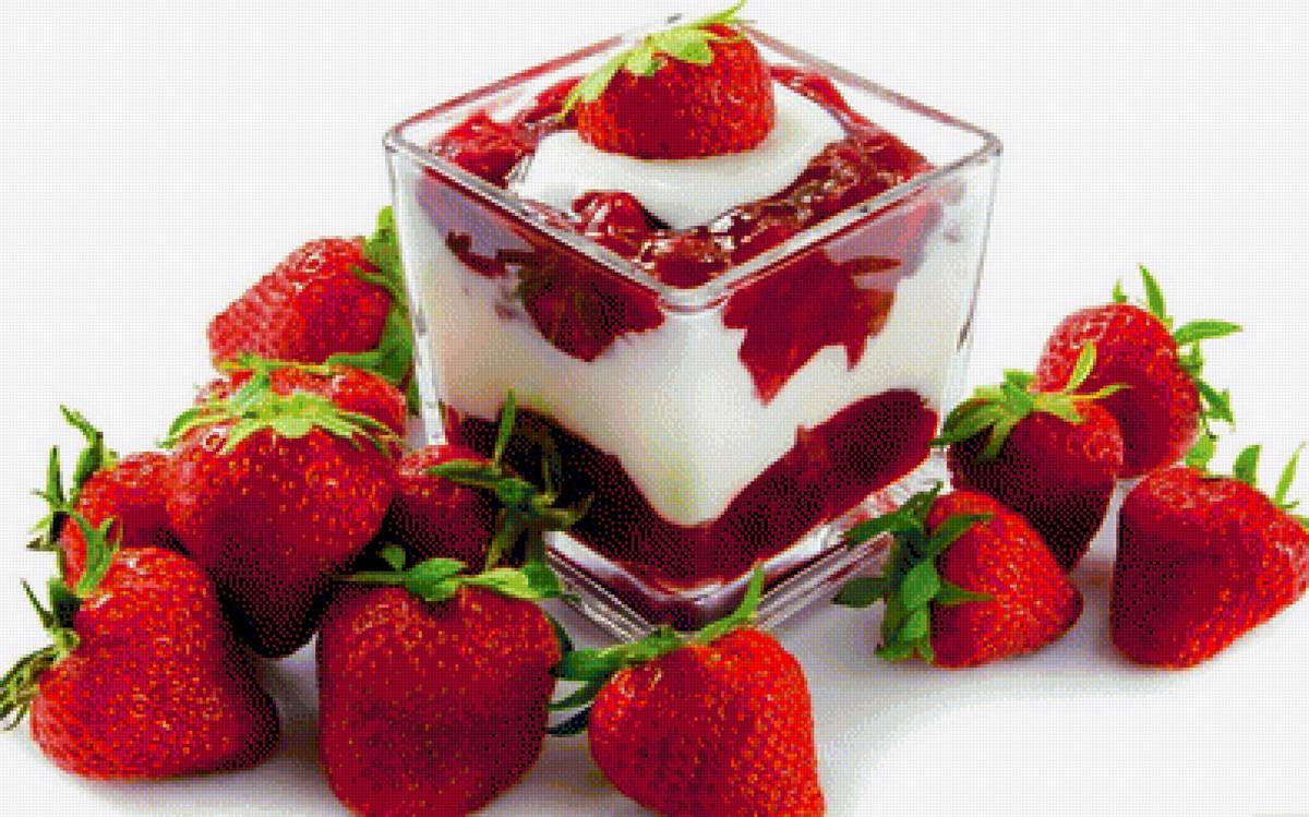 Клубника - натюрморт, клубника, йогурт, ягоды - предпросмотр