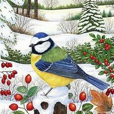 Схема вышивки «Синичка»