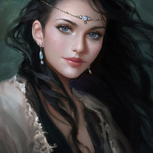 Схема вышивки «Девушка»