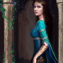 Схема вышивки «Девушка»