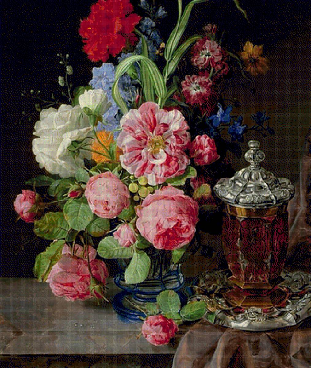 Натюрморт - живопись, натюрморт, цветы, букет - предпросмотр