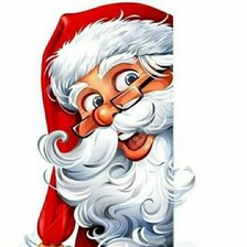 Схема вышивки «Babbo Natale dietro la porta»