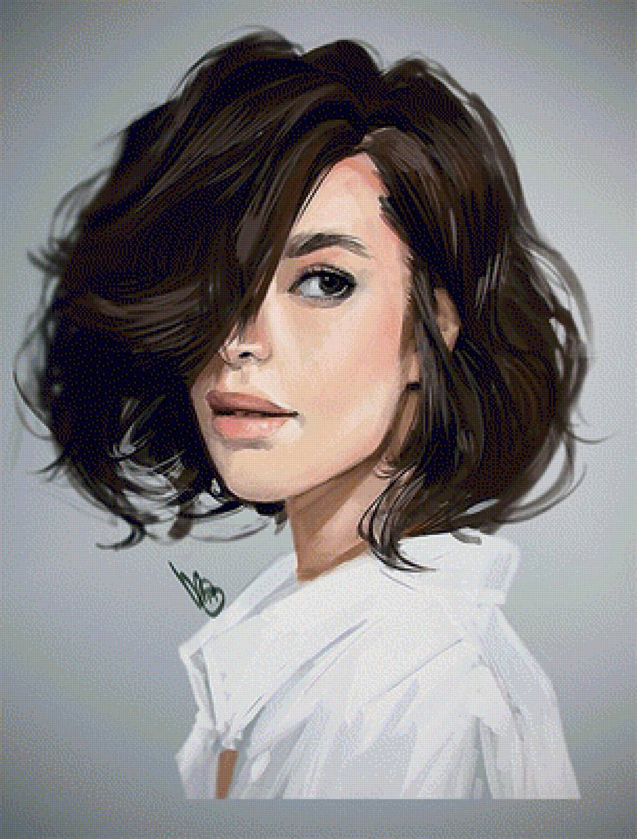 Девушка - девушка, лицо, портрет, art - предпросмотр