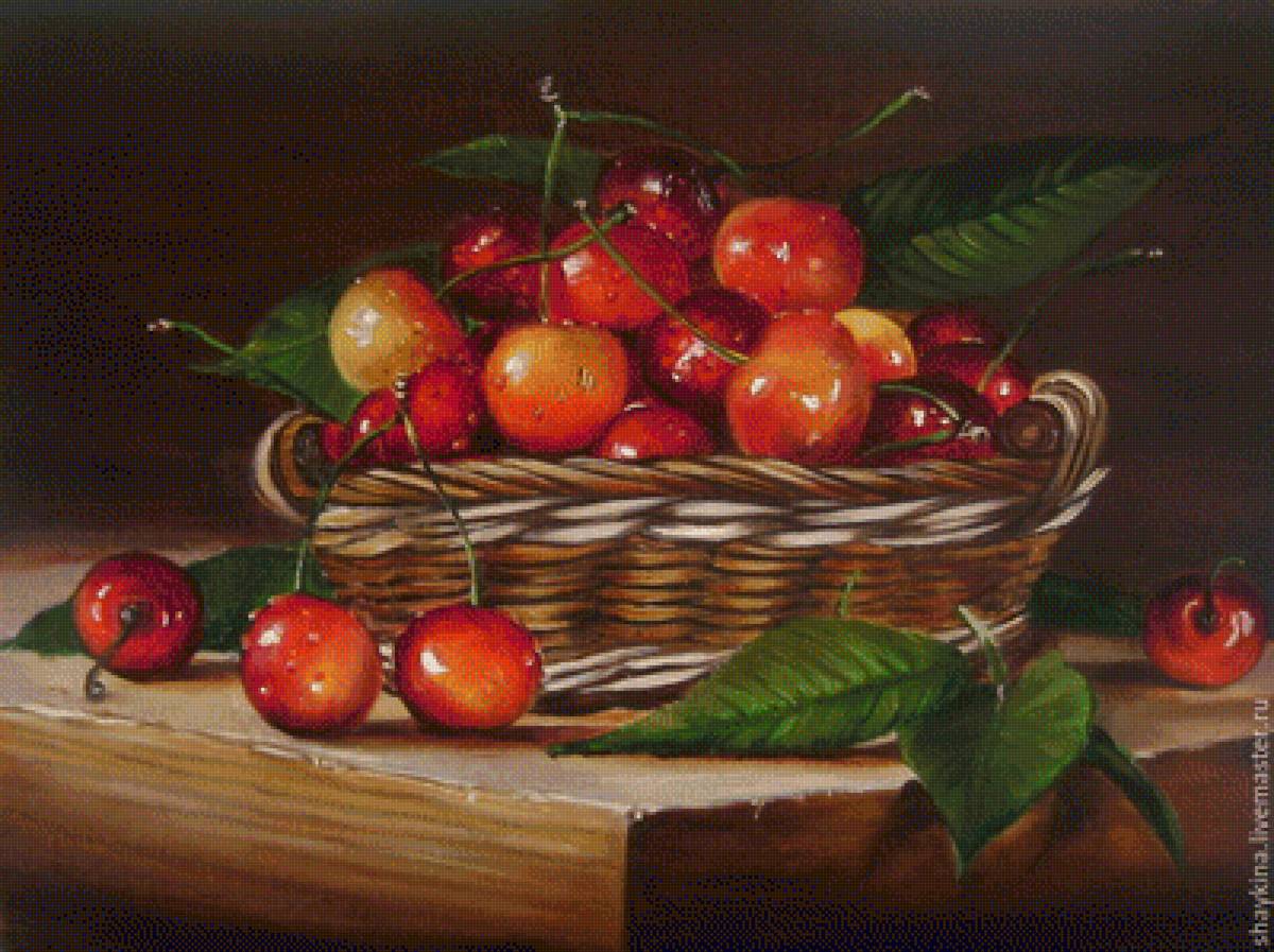 Натюрморт - фрукты, черешня, живопись, натюрморт - предпросмотр