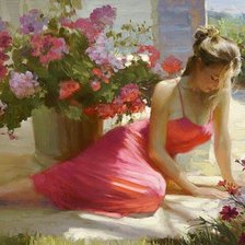 Схема вышивки «Девушка»