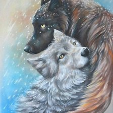 Схема вышивки «волки»