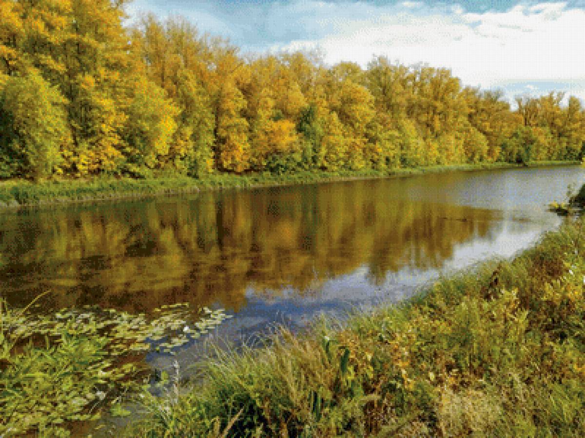 Осень на реке - река, природа, пейзаж, водоем, осень - предпросмотр
