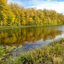 Схема вышивки «Осень на реке»
