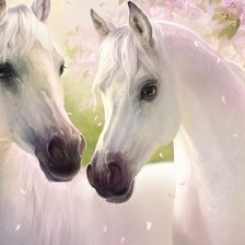 Схема вышивки «Белые лошади»