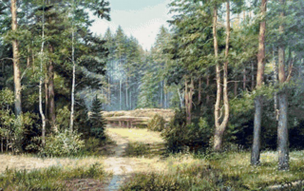 Худ. Куликов Владимир. - лето, река, природа, пейзаж, лес - предпросмотр