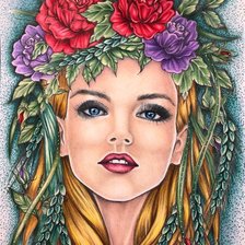 Схема вышивки «Девушка»