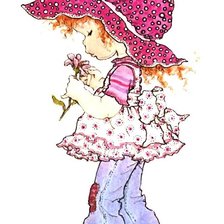 Схема вышивки «ÑIÑA CON FLOR»