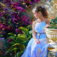 Схема вышивки «Девушка»