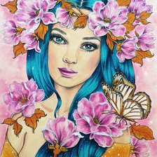 Схема вышивки «Девушка»