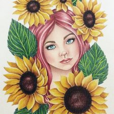 Схема вышивки «Девушка»