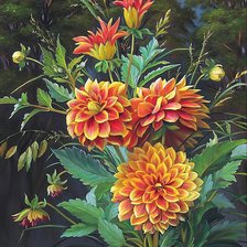 Схема вышивки «георгины»