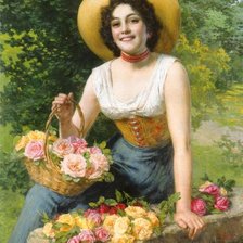 девушка с розами