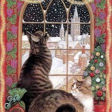 Схема вышивки «Gatti alla finestra»