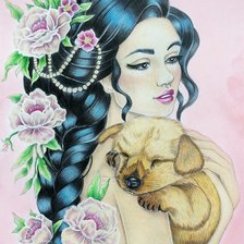 Схема вышивки «Девушка»