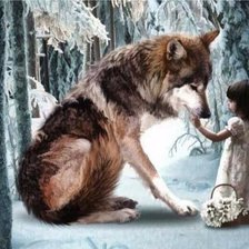 Схема вышивки «Bimba e lupo»