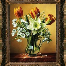 Схема вышивки «Нарциссы и тюльпаны»