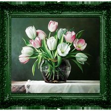 Схема вышивки «тюльпаны»