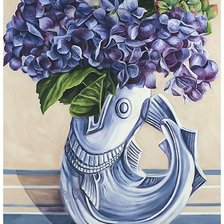 Схема вышивки «цветы в вазе»