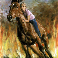 Схема вышивки «всадница»