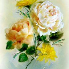 Схема вышивки «желтый букет»