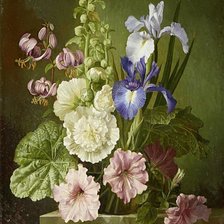 Схема вышивки «ирисы и петунии»