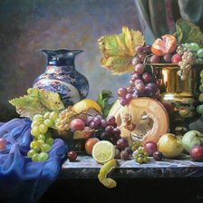 натюрморт с виноградом