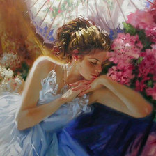 Схема вышивки «Девушка»