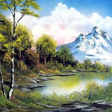 Схема вышивки «горный пейзаж»