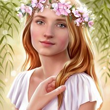 Схема вышивки «Девушка»