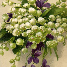 Схема вышивки «Ландыши и фиалки»